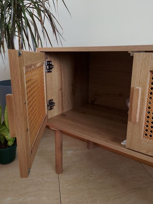 Móvel de sala, efeito rattan