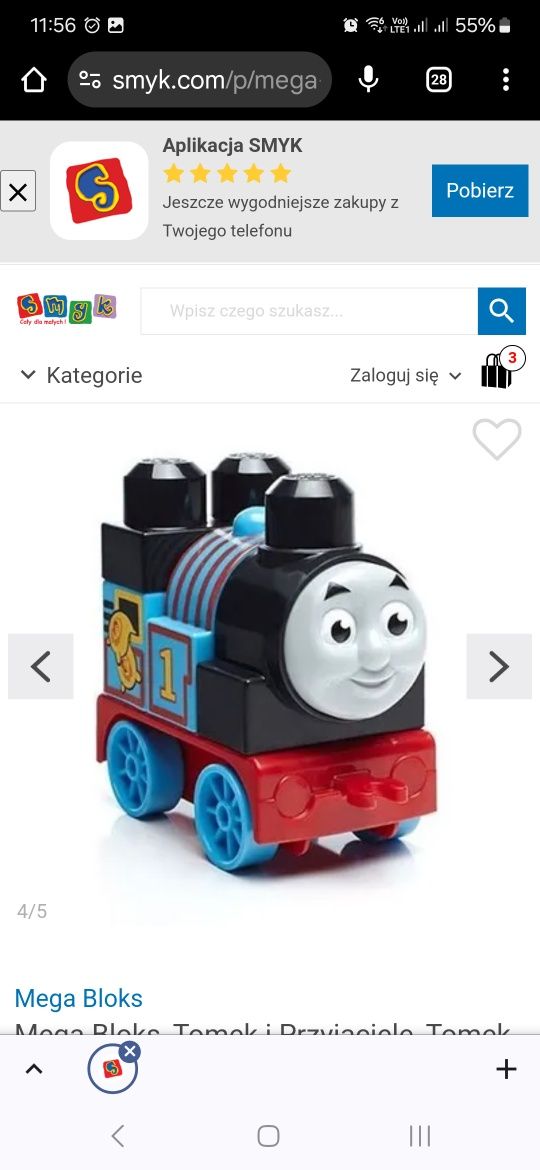 Lokomotywa tomek i przyjaciele klocki mega bloks