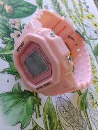 Nowy elektroniczny zegarek damski różowy silikonowy pasek sportowy