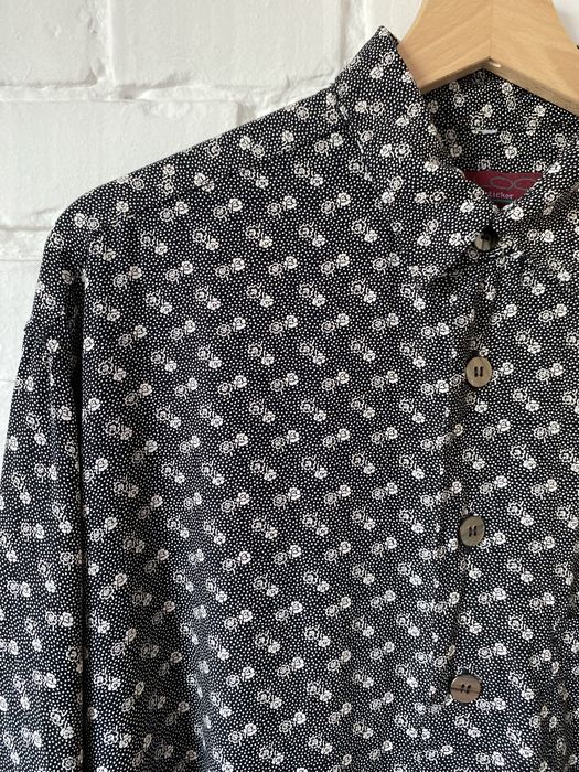 Męska koszula vintage w drobny wzorek kwiaty wiskoza