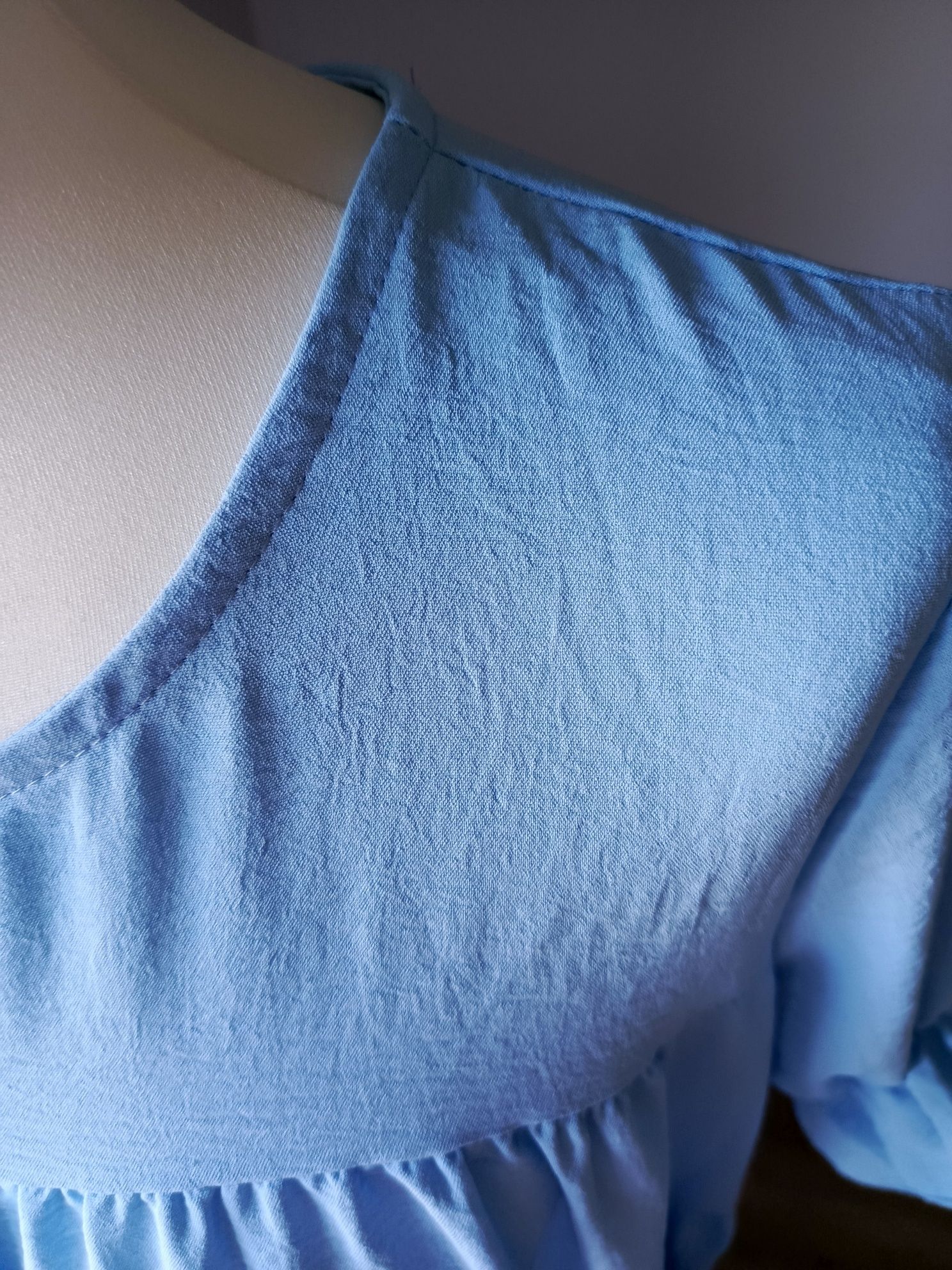 Błękitna sukienka, XL, Made In Italia, plus size