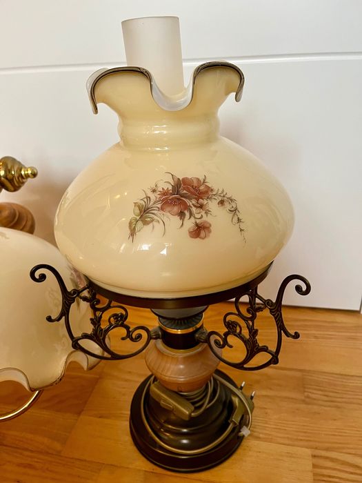 Lampa rustykalna wisząca i stojąca zestaw 2szt