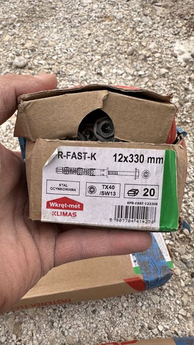 Kołki ramowe 12x330 KPR-FAST K na klucz - 20szt