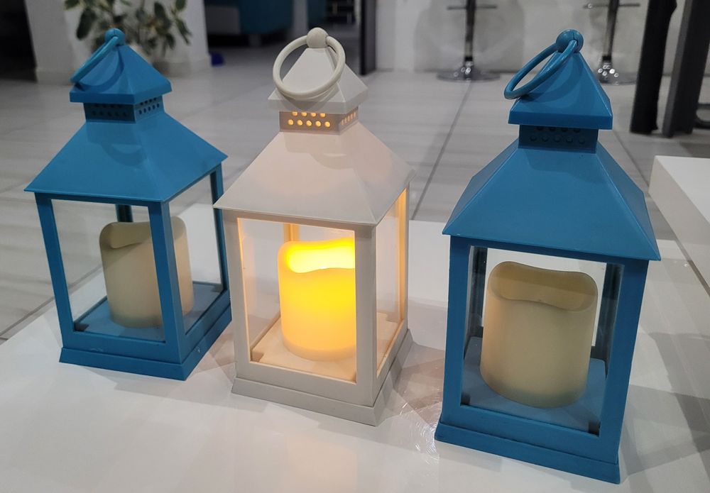 Zestaw lampionów ozdobnych latarenka latarnia świecznik led