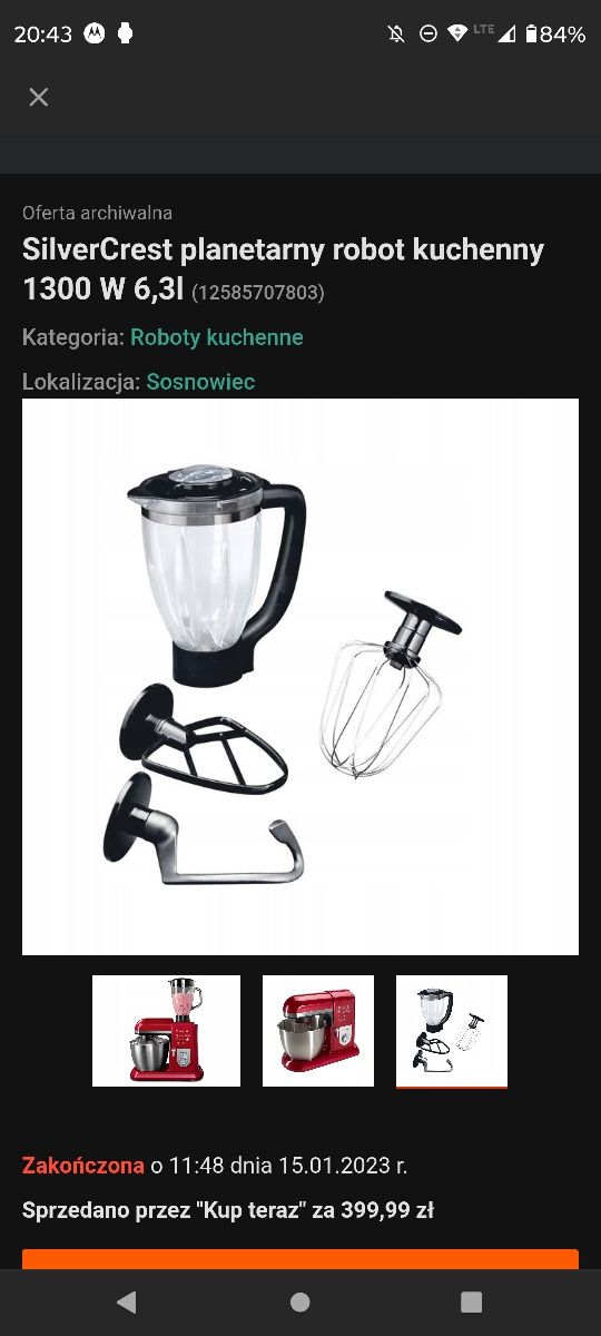 Mikser robot planetarny Silvercrest 1300w używany w stanie bardzo dob