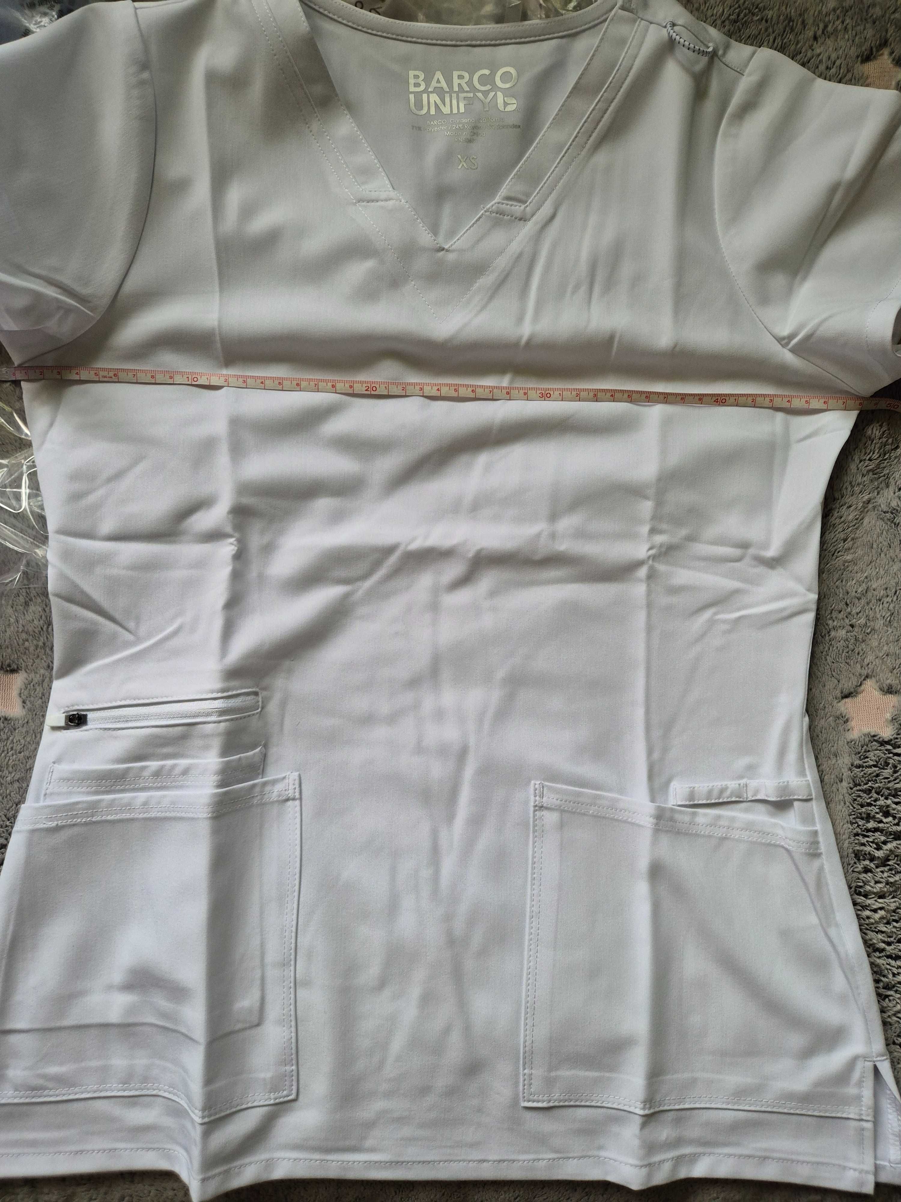 Jasny uniform komplet Barco USA XS eu S z rayon joggery pielęgniarka