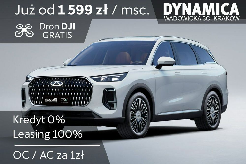 Chery Tiggo 9 PRESTIGE - 428KM - 1.5 T-GDI - Rocznik 2025