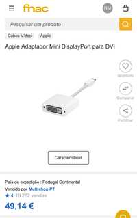 Apple Adaptador Mini DisplayPort para DVI