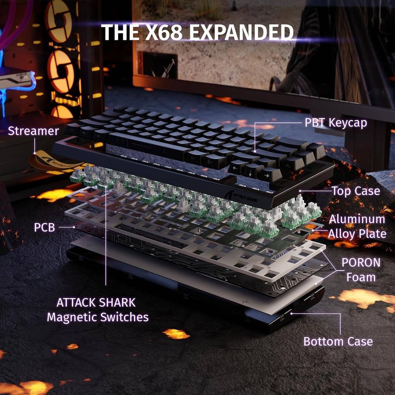 Attack Shark X68 HE Магнітна клавіатура