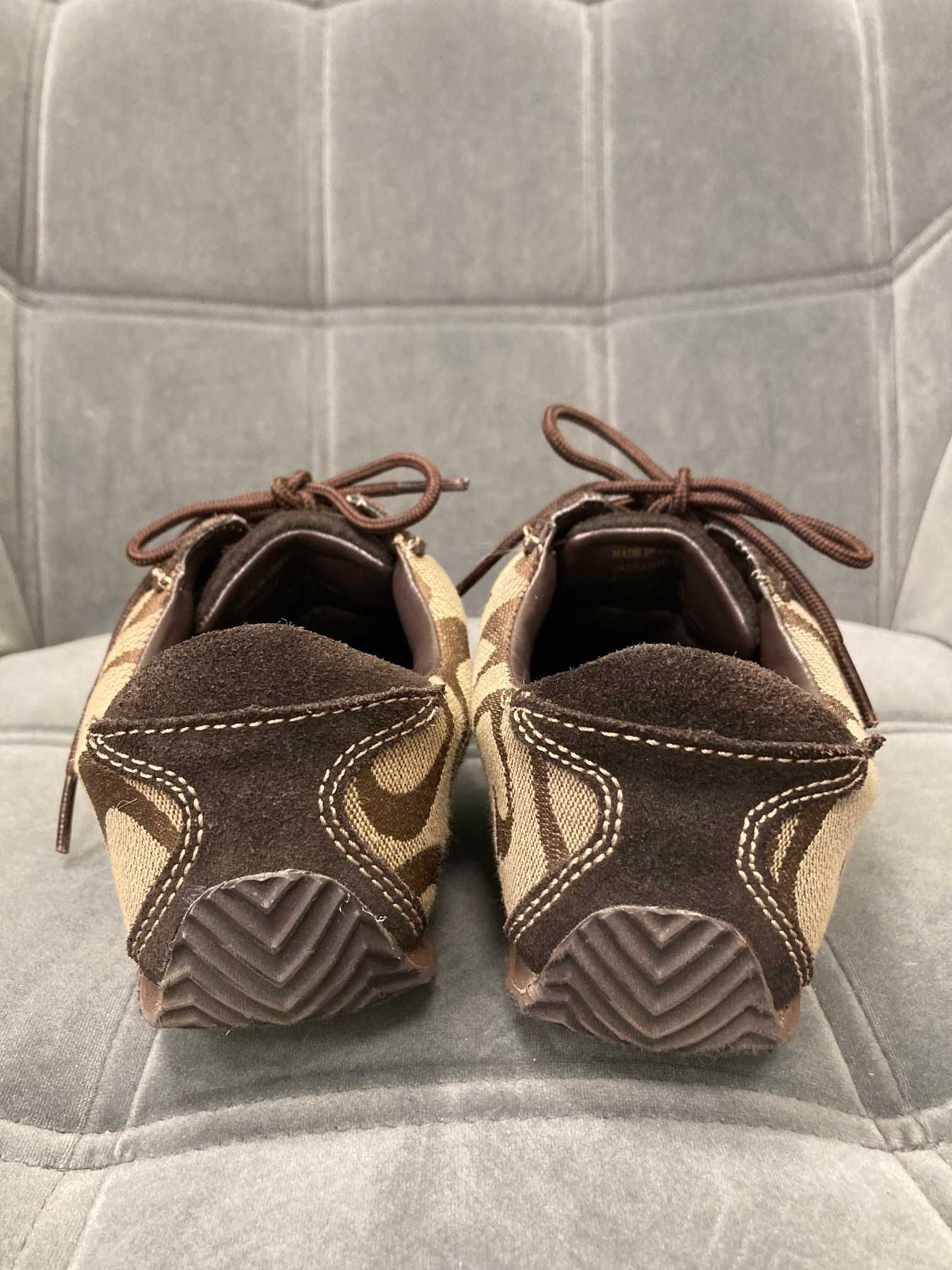 Trampki buty damskie Guess logowane brąz jak nowe 39 zamsz
