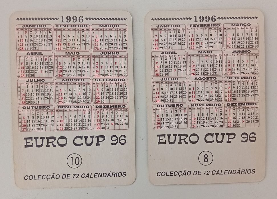 Conjunto de calendários dos jogadores Luís Figo e Rui Costa