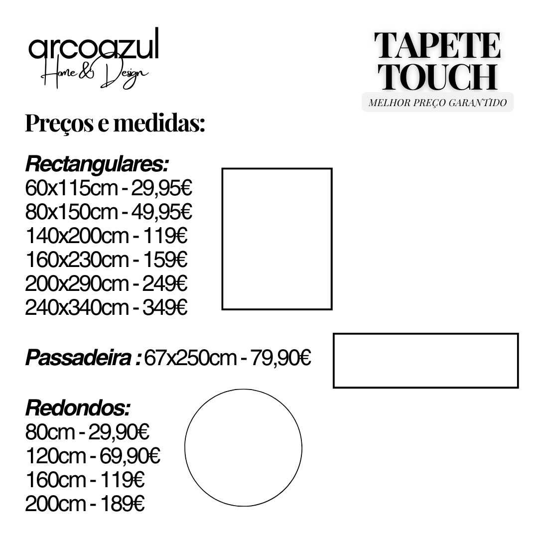 Tapete Touch -Melhor Preço Garantido - Lavável - 140x200cm By Arcoazul