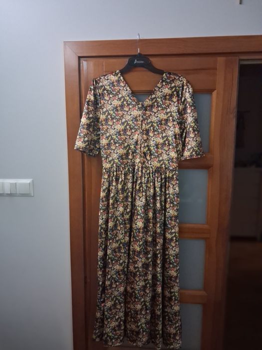 Sukienka welurowa 44 XXL midi  jolie moi