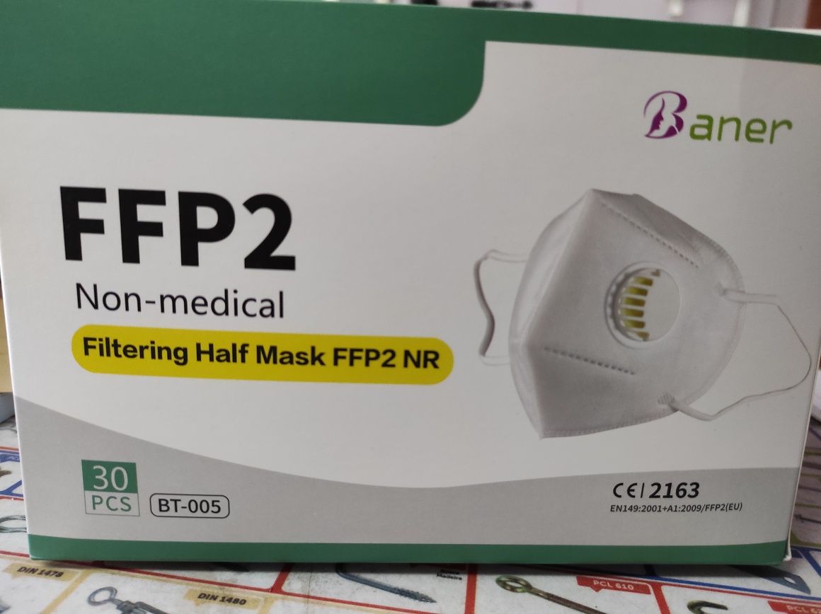 Máscaras FFP2 com e sem filtro 30 unidades