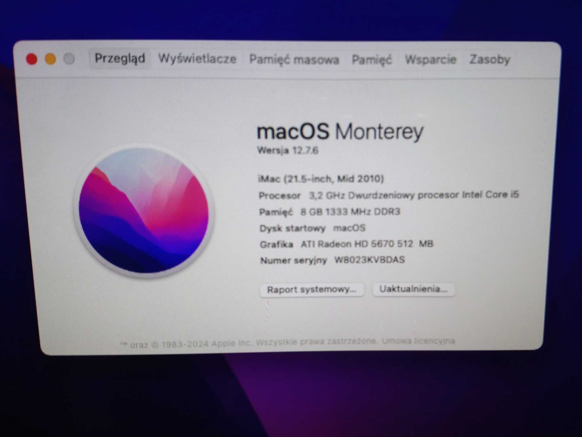 Apple iMac 21,5" SSD+HDD macOS Monterey + Windows 11