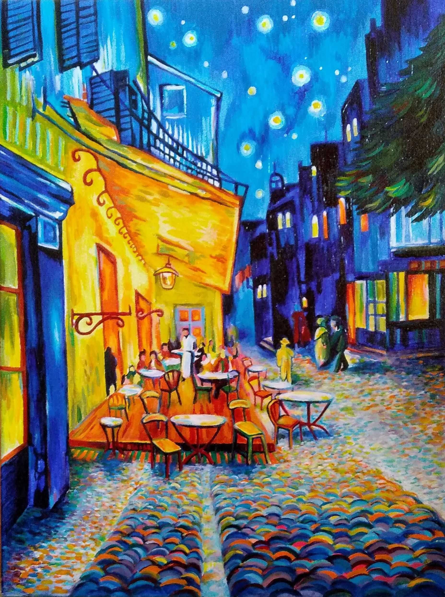 Картина  "Ночная терраса кафе"