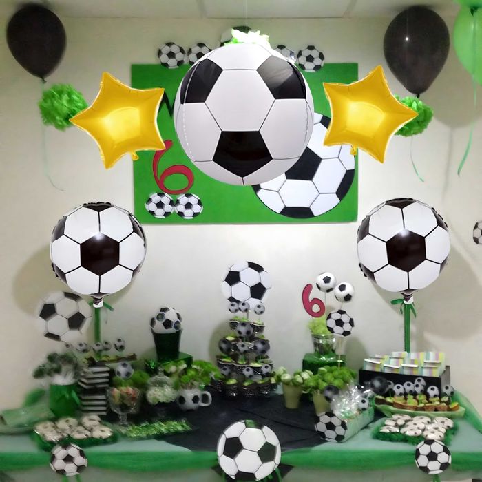 Zestaw Balonów Foliowych Urodzinowych Piłka Nożna na Urodziny Mecz