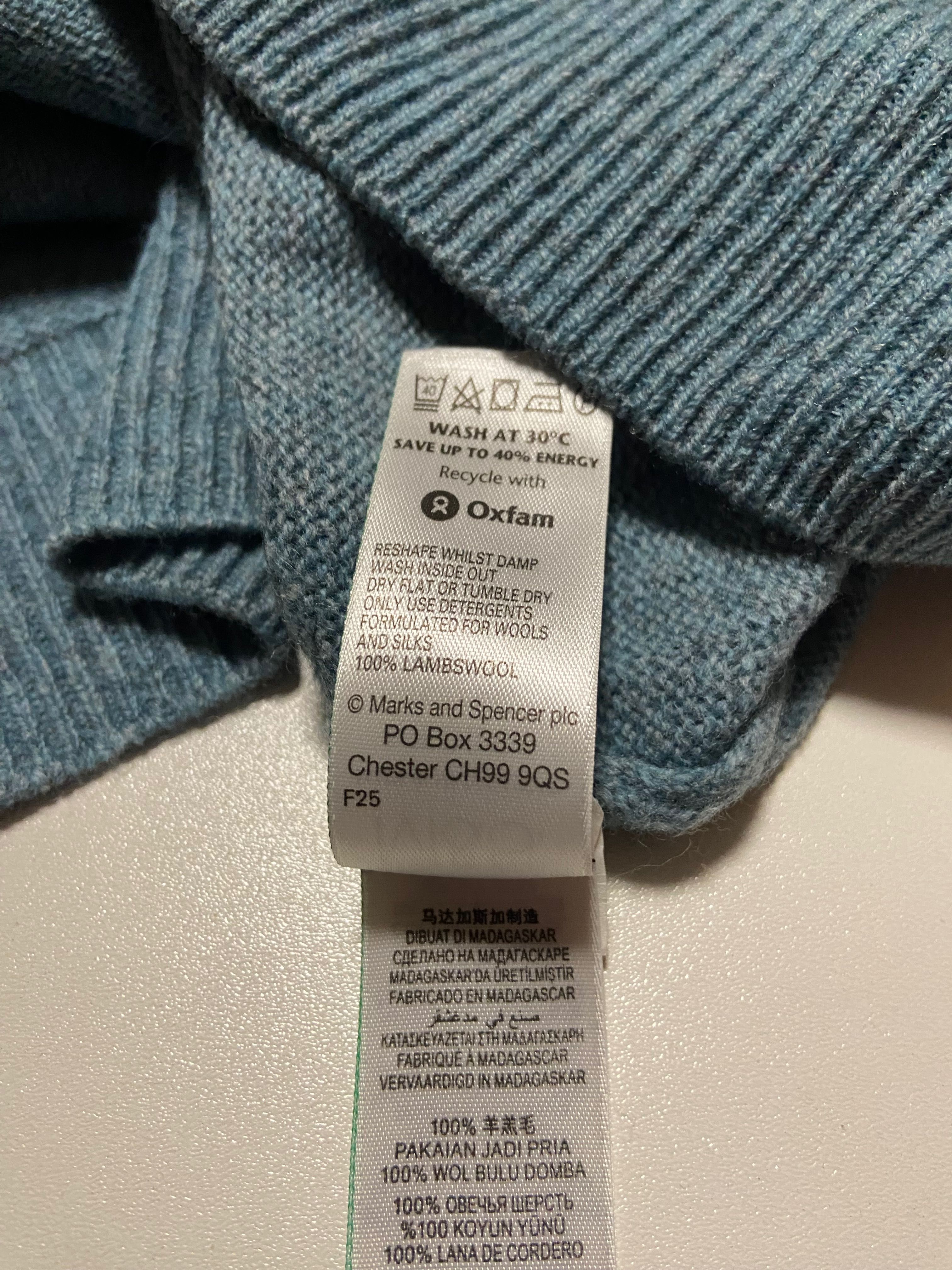 Marks & Spencer M Шерстяной Мужской свитер шерсти спенсер шерсть m