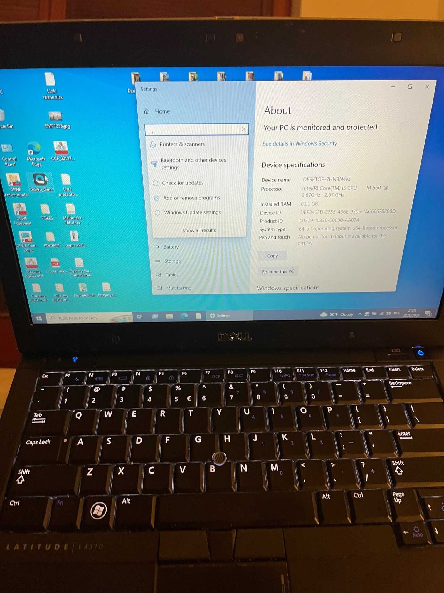 Laptop DELL E4310 8GB RAM, 256 SSD, Kamera, Poszerzona Bateria