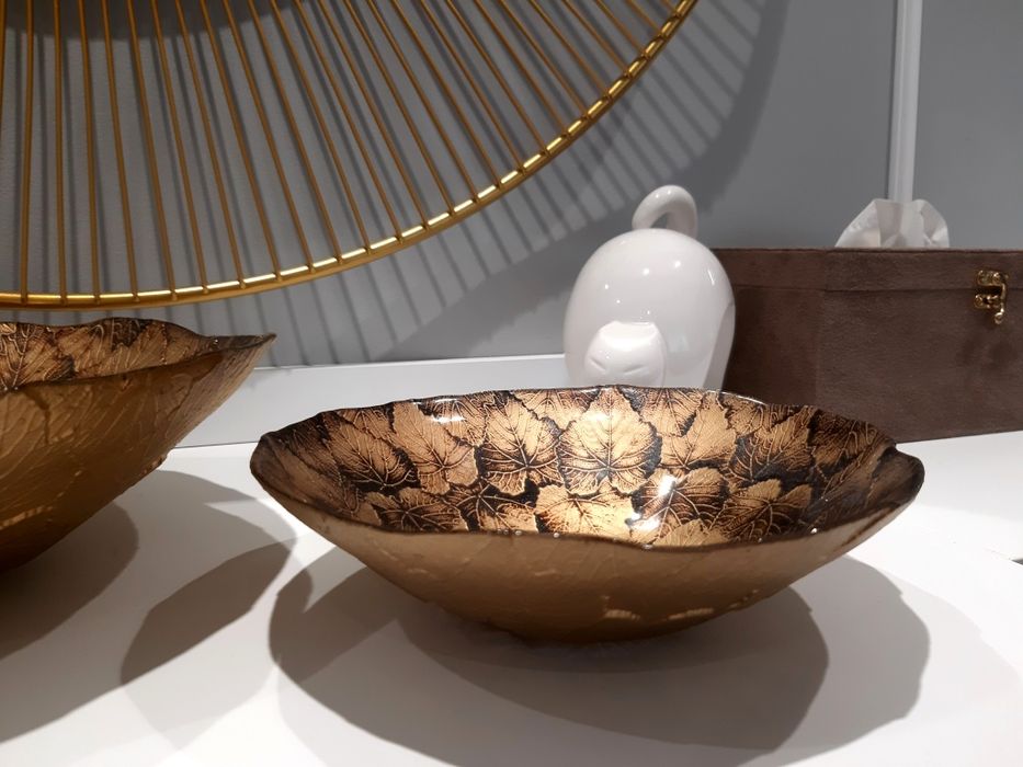 Miski patery Szkło Złote Liście