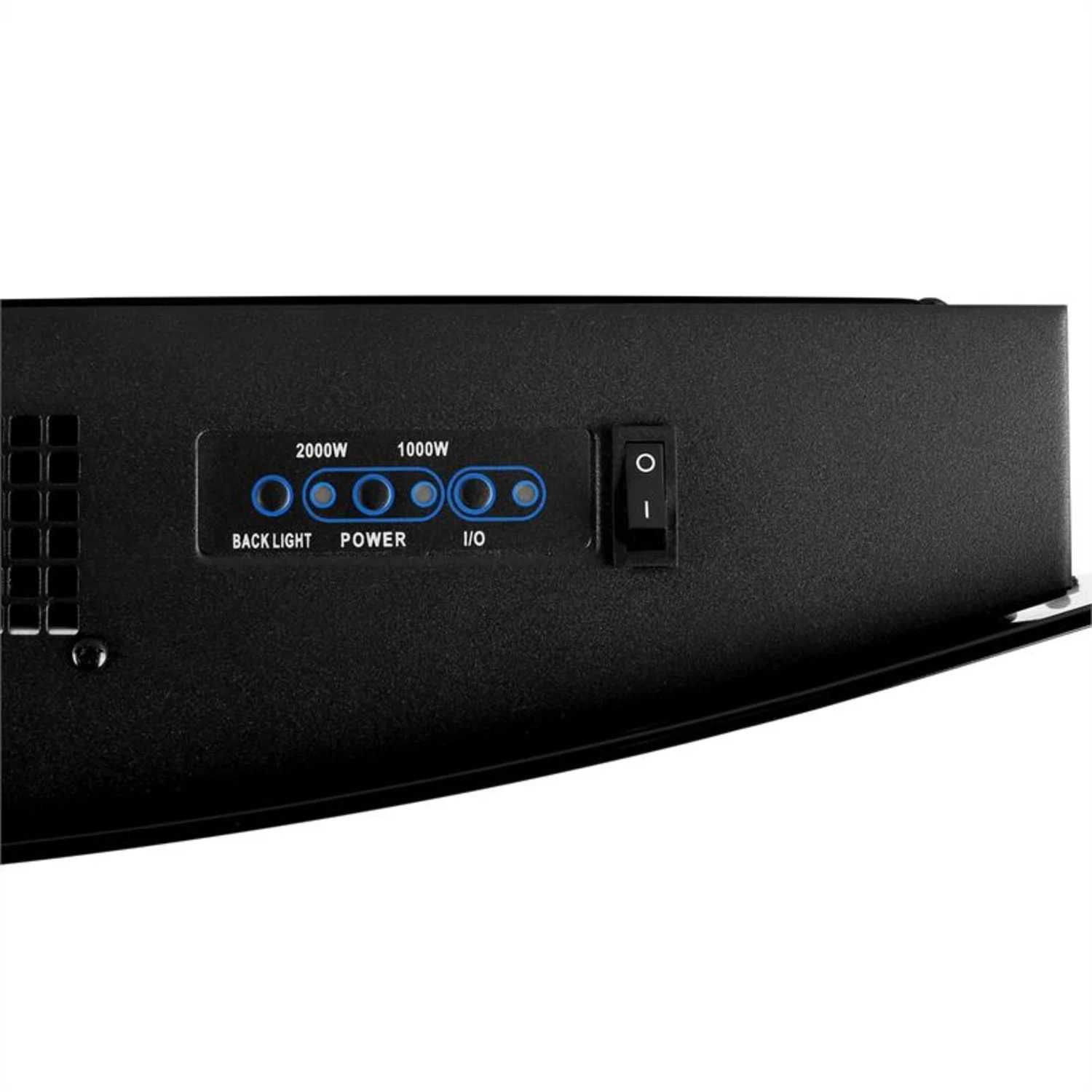 Kominek ścienny grzejnik Klarstein Lausanne czarny 2000W LED PILOT