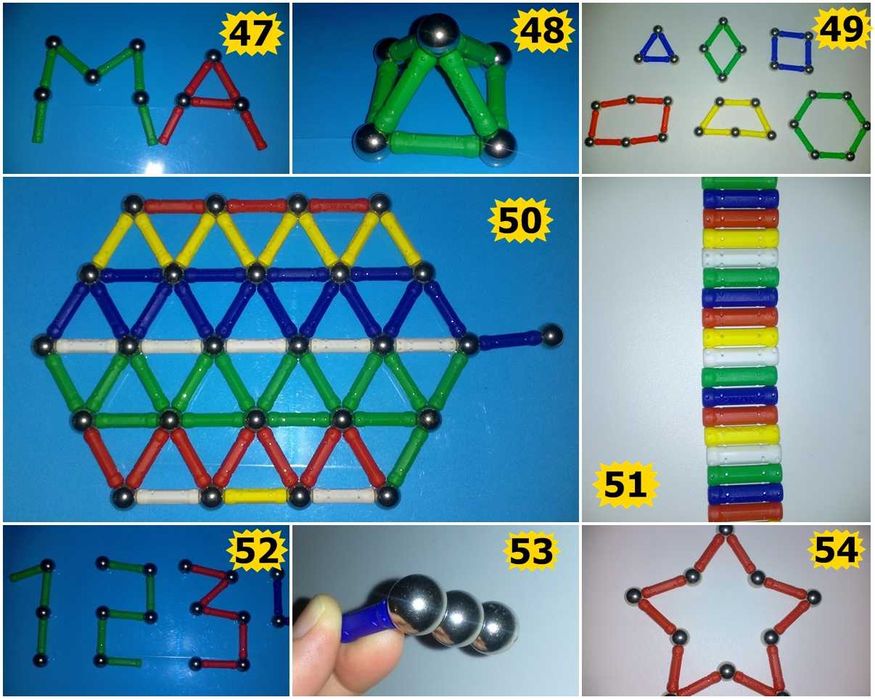 Игрушки игра магнитный конструктор MAGNASTIX 60 элементов Магнастик