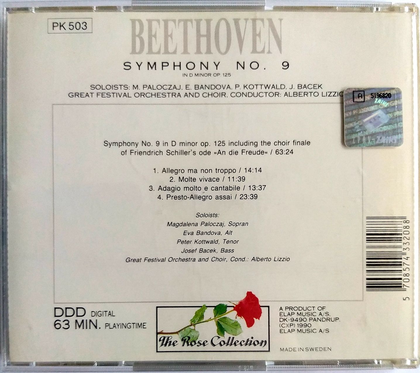 Beethoven Symhony no. 9 The Rose Collection 1990r