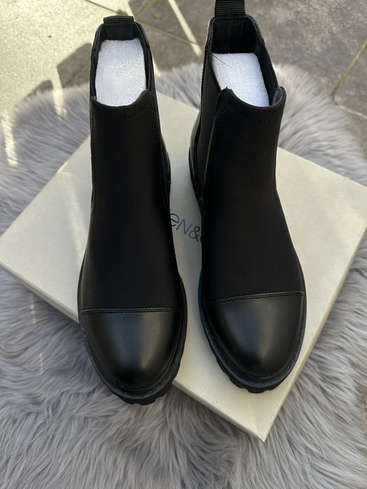 botki czarne damskie buty sztyblety Even & odd nowe r 36