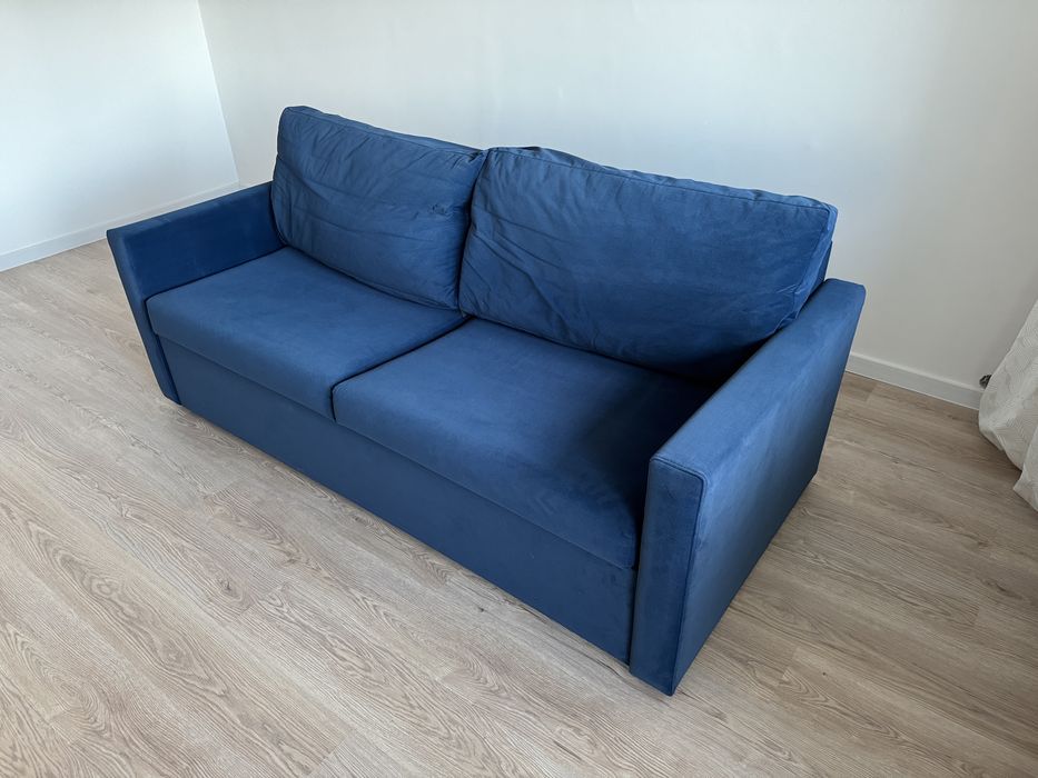 Sofa Włoska Kanapa Łóżko do spania rozkładana 160x200 Niebieska