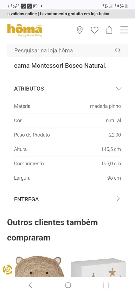 Cama casinha Montesori com colchão incluído