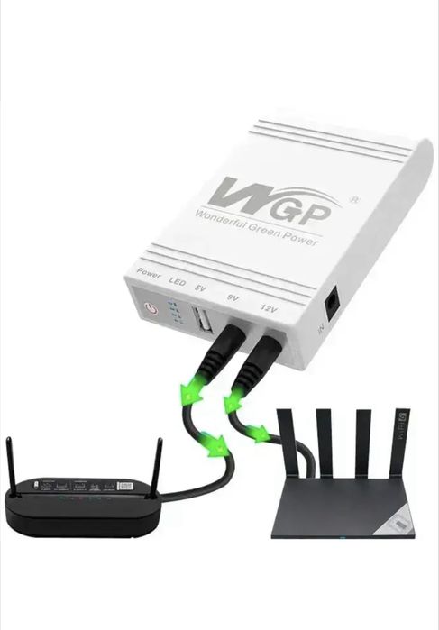 ДБЖ для роутера,павербанк MINI DC UPS WG103 (10400mAh,5V,9V,12V)