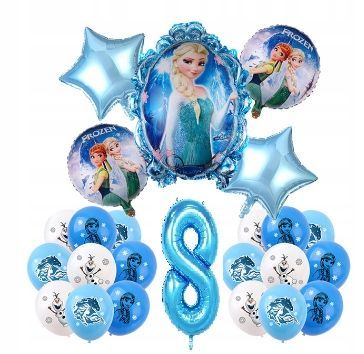 Balony na 8 urodziny Kraina Lodu Frozen Zestaw Balonów 24 szt.