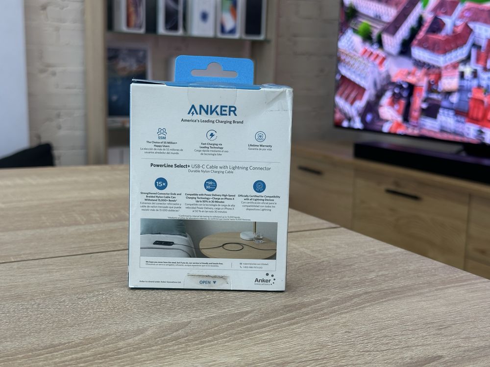 Кабель Lightning Anker PowerLine Select+ для Apple iPhone iPad iPod