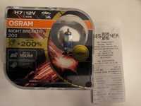 Комплект автоламп h7 OSRAM night breaker 200% нова