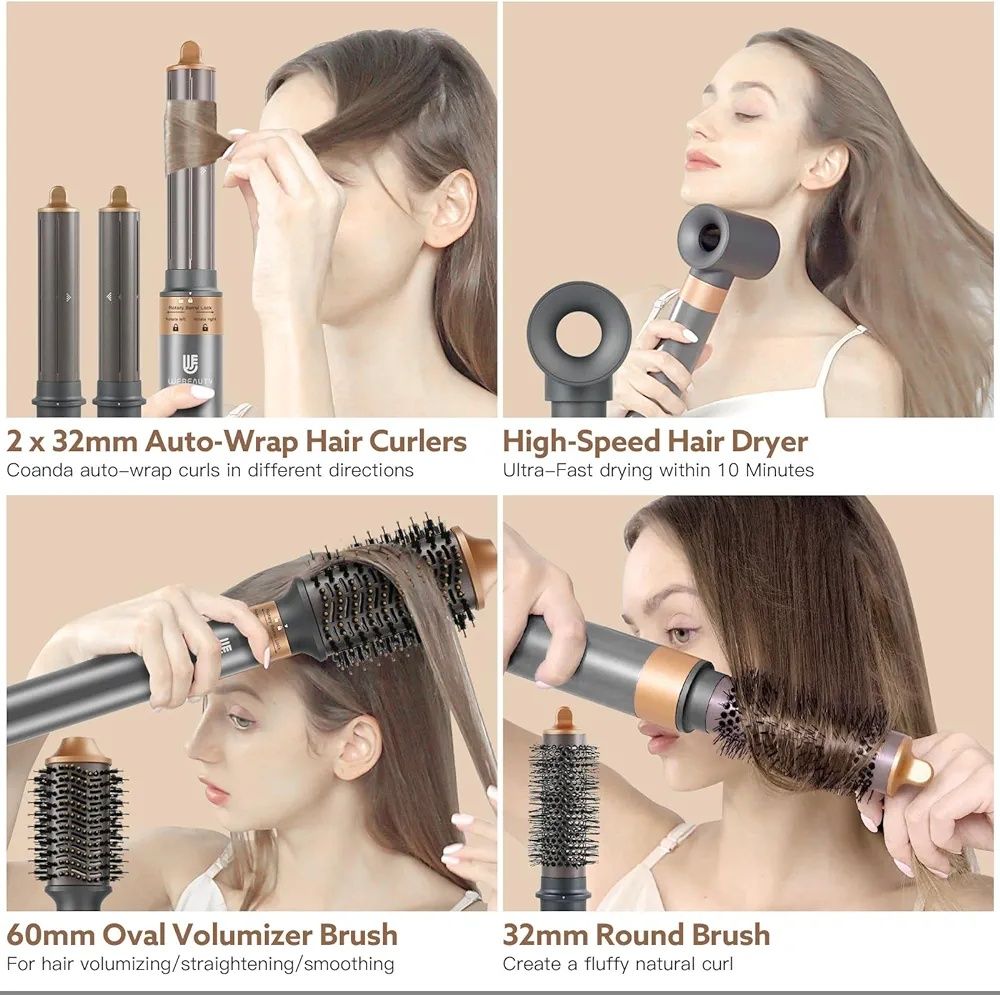 5 IN 1 AIR styler secador de cabelo conjunto de escova de ar quente, s