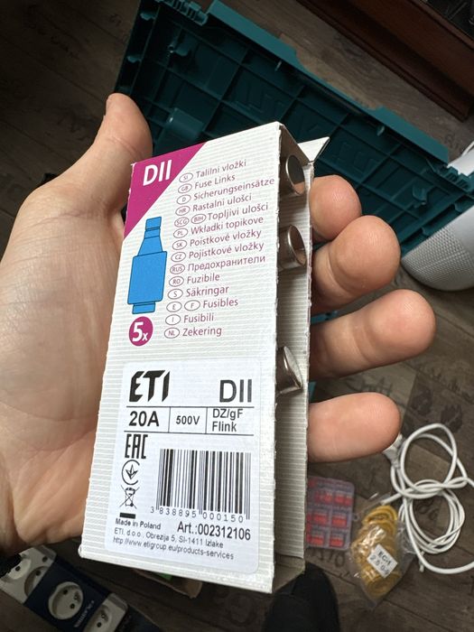 Bezpieczniki b10 b16 RCD zestaw