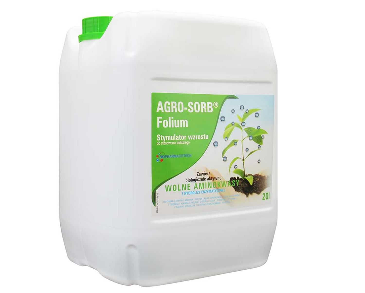 AGRO-SORB Folium 20l - Naturalne Aminokwasy do 50% Wzrostu Masy