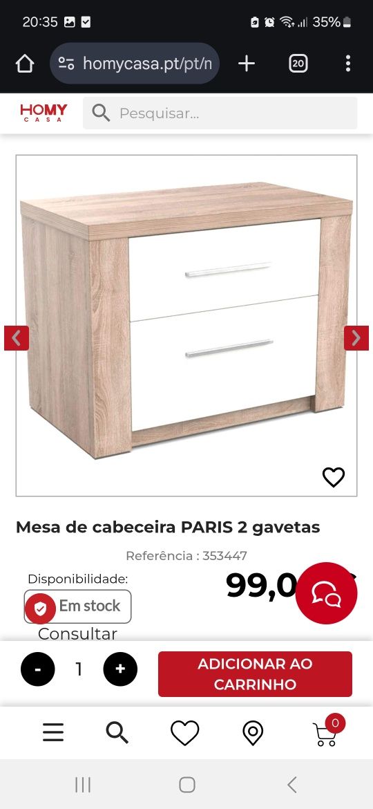 Cama de casal com mesa cabeceira