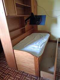 Cama dupla com estante + extras