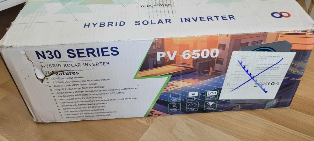 Falownik,Hybrydowy inwerter solarny DJDC Power PV 6500