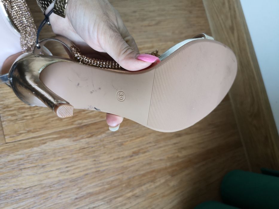 Sandały ideał shoes sandałki sexi damskie cyrkonie komunia wesele pase