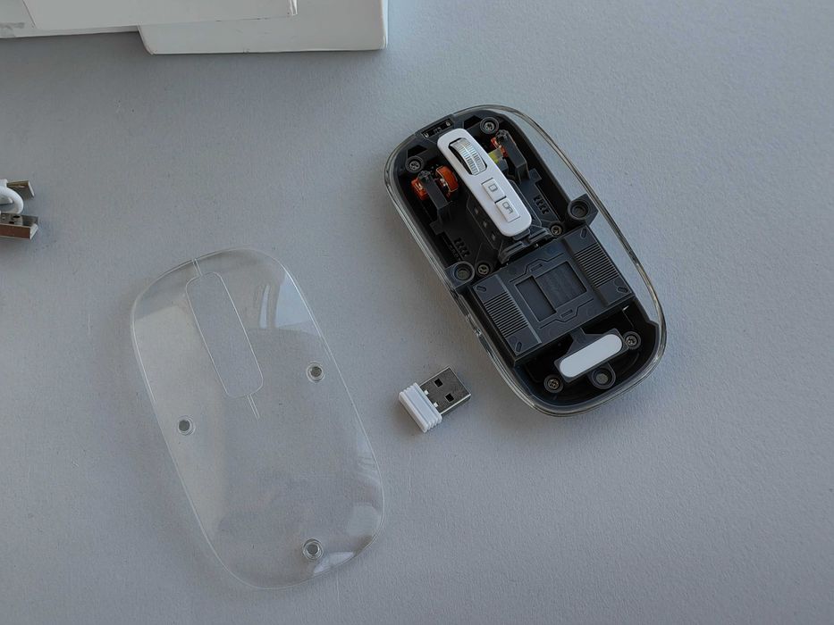 Прозрачная магнитная беспроводная мышь 2.4G с Bluetooth