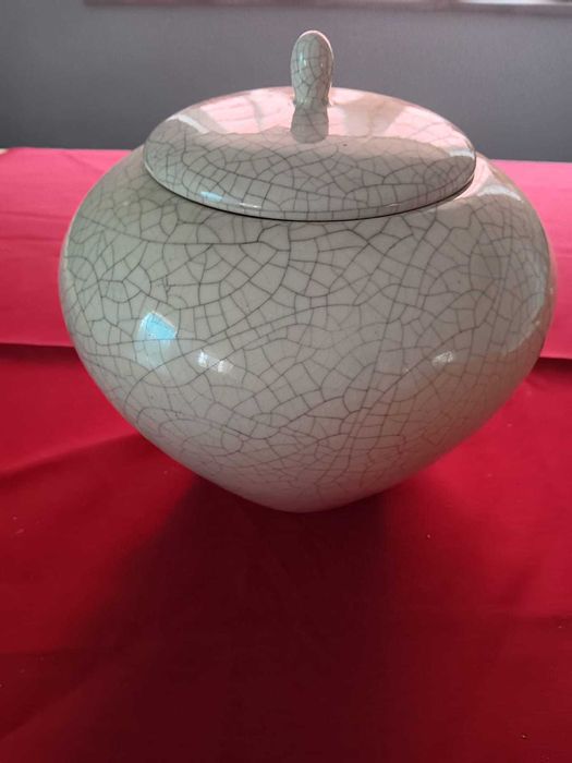 Pote Decorativo com efeito craquelado