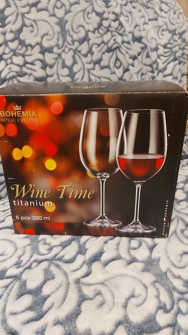 Набір бокалів для вина Bohemia Wine Time Titanium 6x390ml