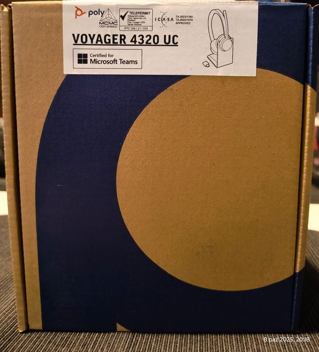 Nowe Słuchawki Poly VOYAGER 4320 UC V4320, USB-C Microsoft Teams