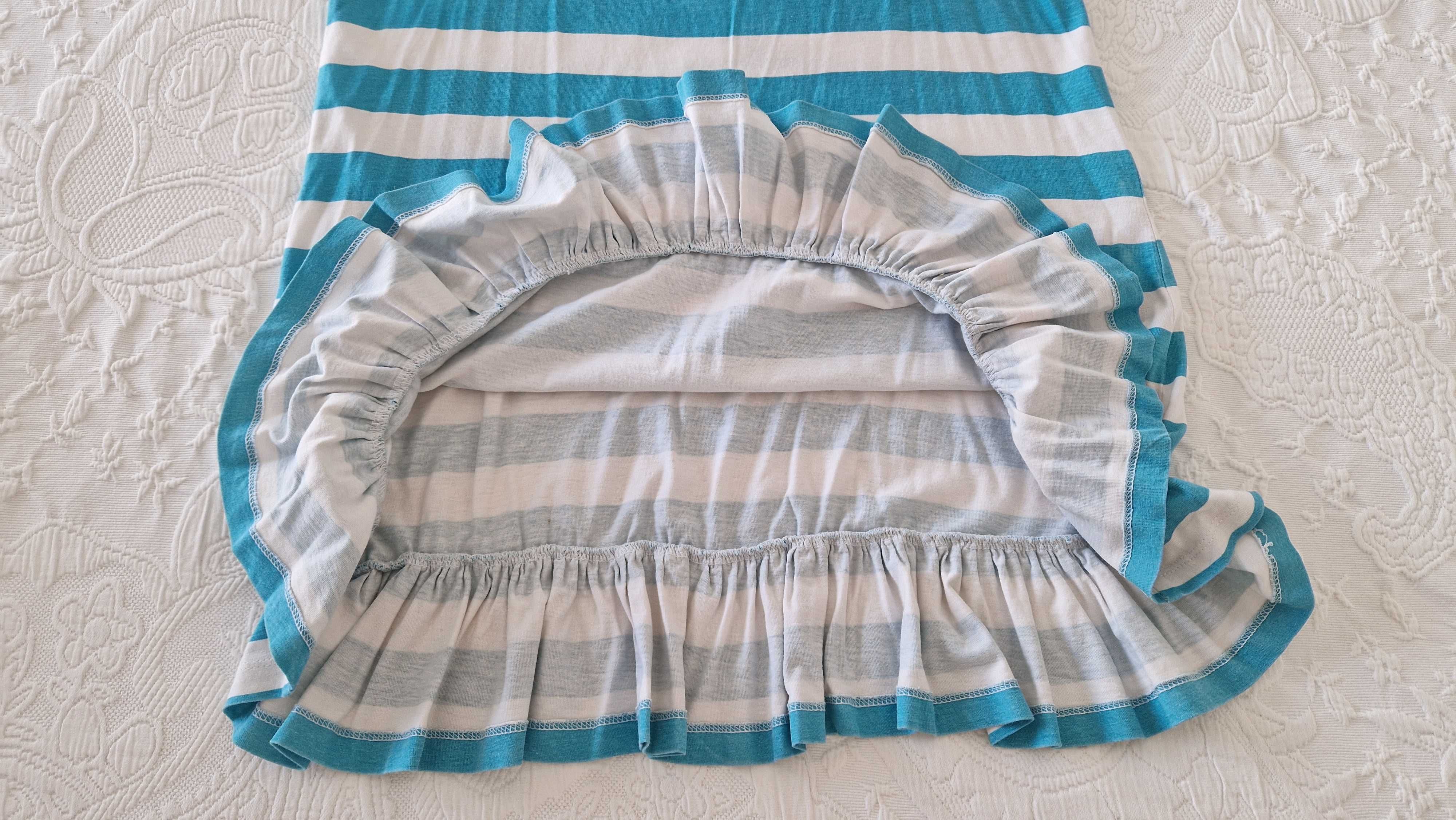Vestido Riscas brancas e azuis, Zara Kids, tamanho 13-14 anos