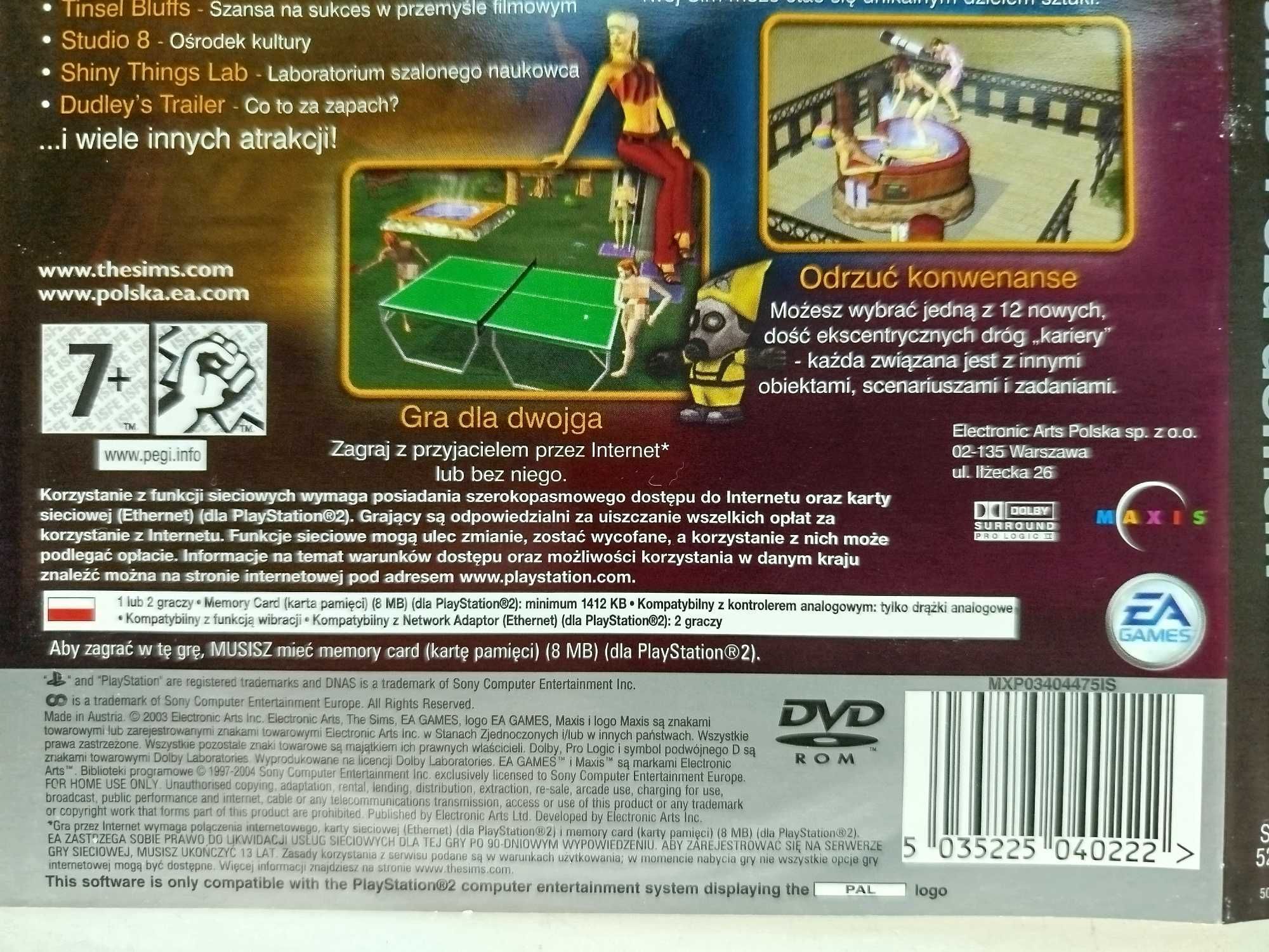 Gra The Sims  Poza Domem Platinum PlayStation 2 play station