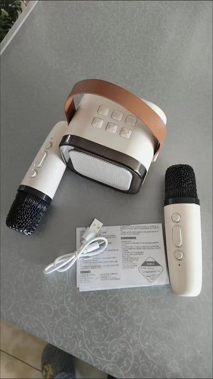 Bluetooth колонка караоке K12 з двома мікрофонами та підсвіткою. Є опт