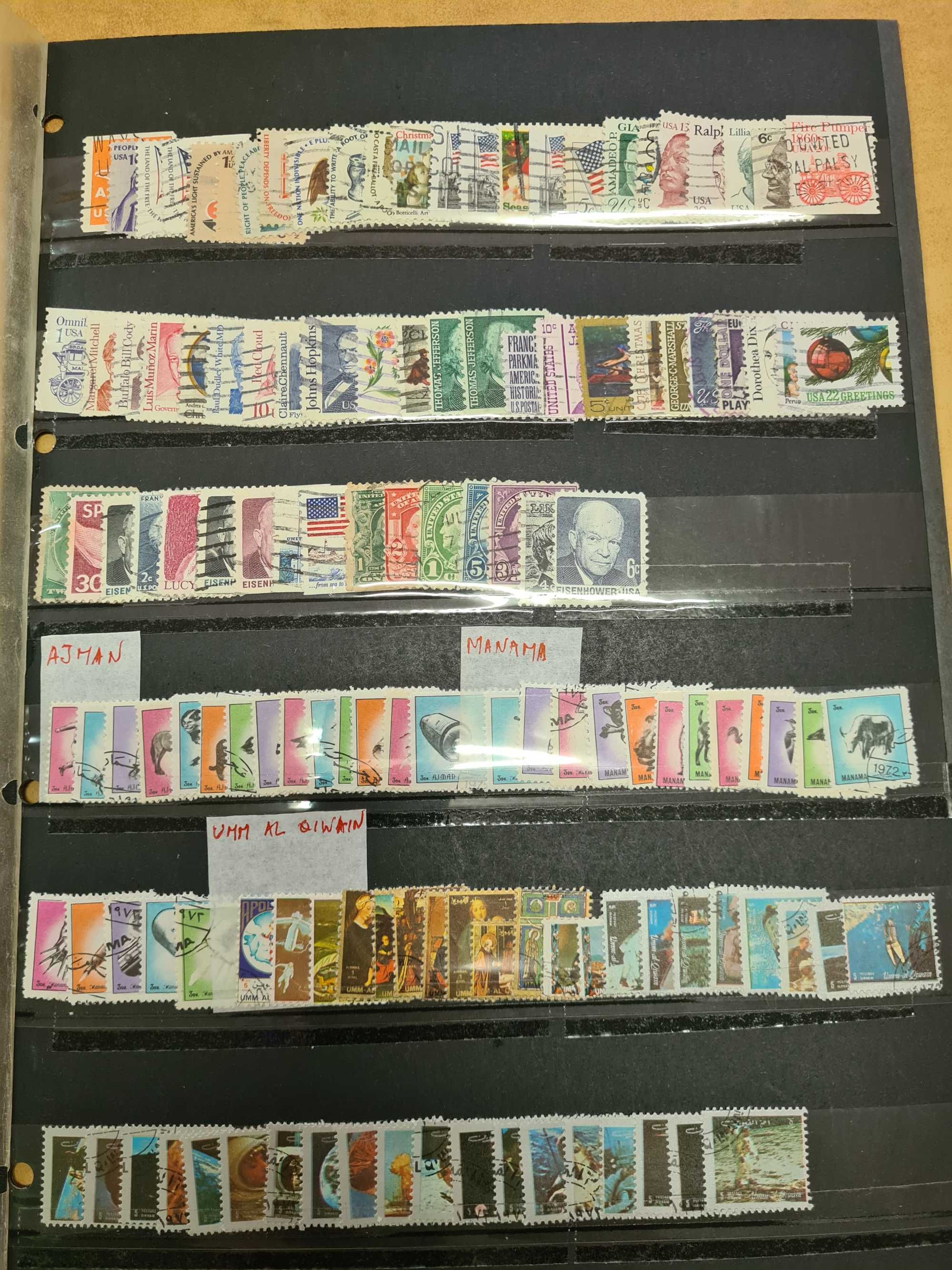 Lote de 1040 selos diferentes classificados por paises