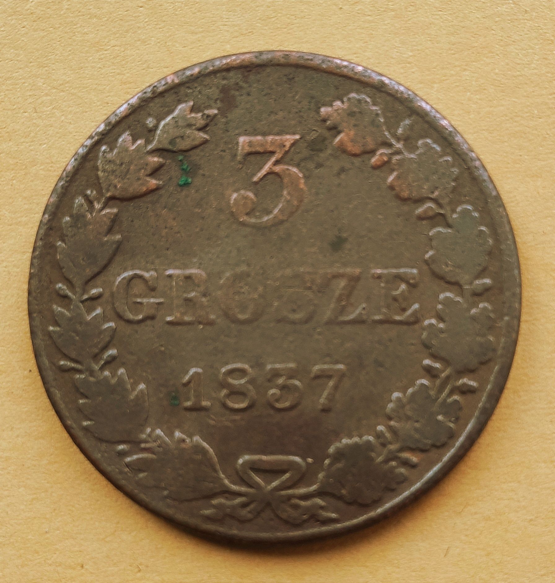 Moneta 3 grosze 1837 M.W. Warszawa